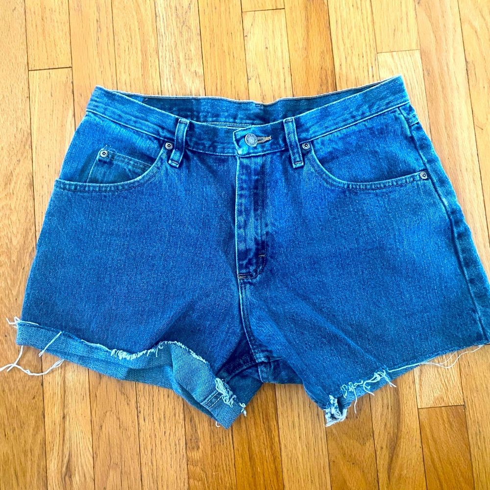 Vintage Wrangler Women's Distressed Blue Jean denim cut off Shorts